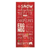 Christmas Season Typography Plaque, 7"x0.5"x17"