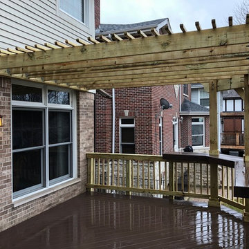 Timber Tech Deck with Belgard Patio and Pergola in Park Ridge, IL