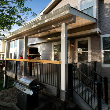 Outdoor Living Space with Grill Island Attached