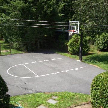 Driveway Basketball Hoop & Painted Lines
