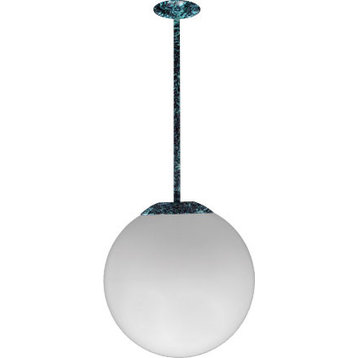 DABMAR LIGHTING D7505-18-VG 18" Ceiling Globe Fixture 18" Drop, Verde Green