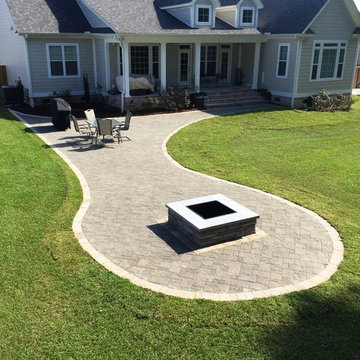 Fire Pit with paver walkway and patio