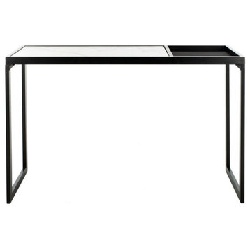 Suki Console Table, White Marble/Black