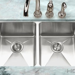 Houzer Nouvelle Series 31" x 18" Undermount Double Bowl NOD-4200 - Kitchen Sinks