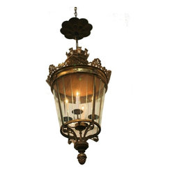 Vintage Brass Lantern - Pendant Lighting