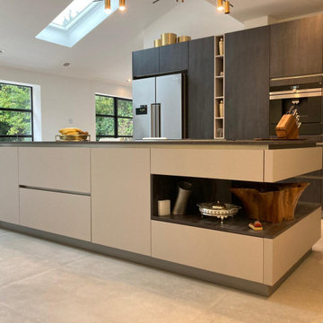 Modern German Kitchen with stunning Island in Stanmore by Kudos Interior Designs