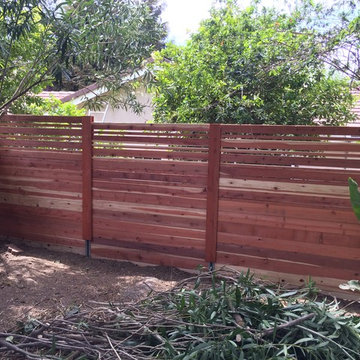 Horizontal Red Wood Fence