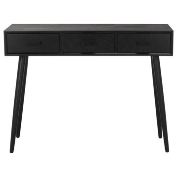 Lucia 3 Drawer Console Table, Black