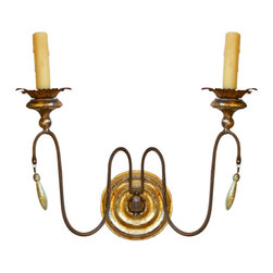Pair of Gilt and Metal Wooden Sconces - Wall Sconces