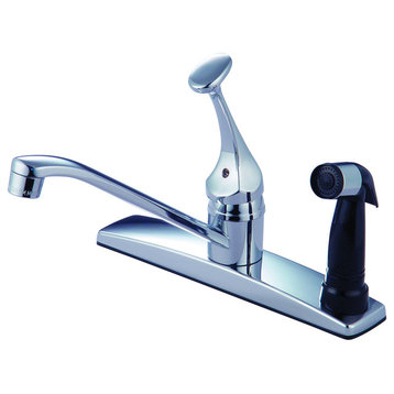 Single Handle Kitchen Faucet With Spray, Chrome, Chrome
