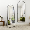 Easly 17x58 Arched Aluminum Framed Full Length Mirror Standing Floor Mirror, Black