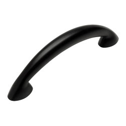 Cosmas - Cosmas 323-64FB Flat Black Cabinet Arch Pull, 2-1/2" Hole Centers, Set of 5 - Cabinet And Drawer Handle Pulls