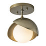 Modern Brass with Oil Rubbed Bronze Accent and Opal Glass