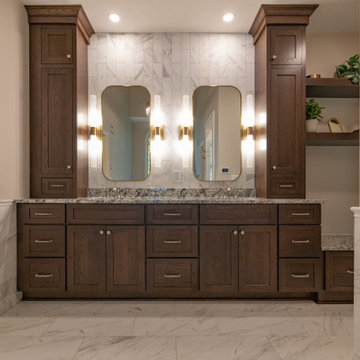 Leawood, Kansas Marble Wrapped Primary Bathroom Remodel