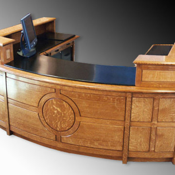 Oak reception desk