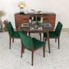Isla Modern Solid Wood Walnut Dining Room & Kitchen Table and Chair Set of 4
