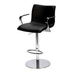 Marlon High Back Hydraulic Stool | Black - Bar Stools And Counter Stools