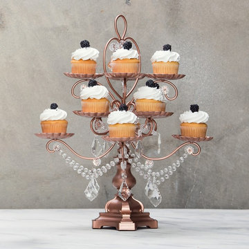 Madeleine 12-Piece Metal Rose Gold Cupcake Holder by Amalfi Decor