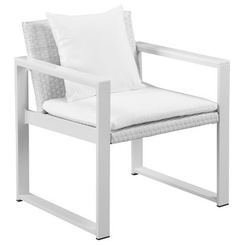 Chester Chair,  White Frame, White Fabric