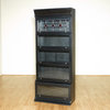 Solid Mahogany Black Barrister Lawyer's Bookcase w/ Stained Glass
