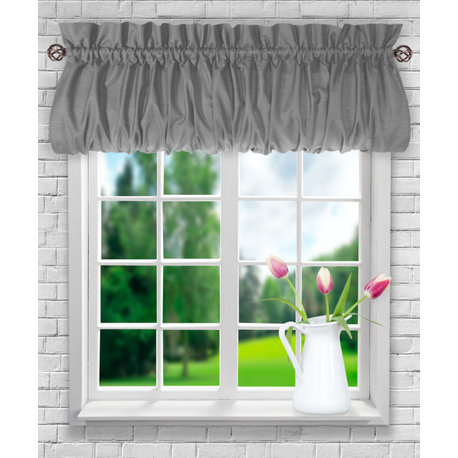 Ellis Curtain Stacey 60"x15" Balloon Valance, Grey