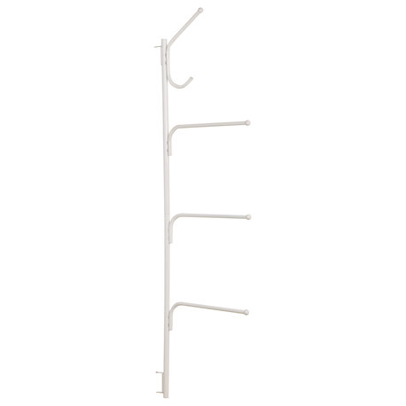 H12101 Hinge It Towel Bars, Hook Valet, 3 Towel Bars, Hook ALL-IN-ONE, White