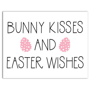 Bunny Kisses and Easter Wishes 11x14 Canvas Wall Art