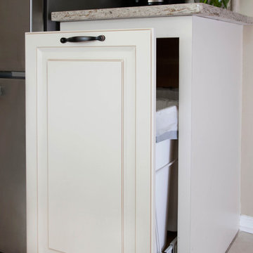 Winter white with Walnut Glaze trash rollout