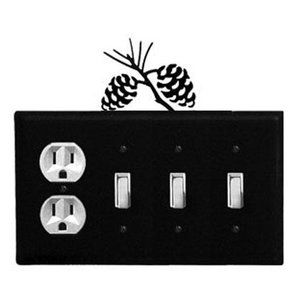 Wall Plates /& Outlet Covers Pine Cone Black Switch Plates
