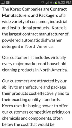Korex D/W Detergent