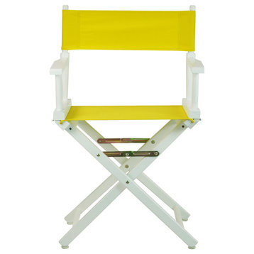 18" Director's Chair With White Frame, Yellow Canvas