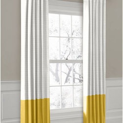 Yellow Convertible Color Block Drapery Panel - Curtains