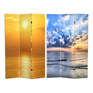 6' Tall Double Sided Sunrise Room Divider - Beach Style - Screens And ...