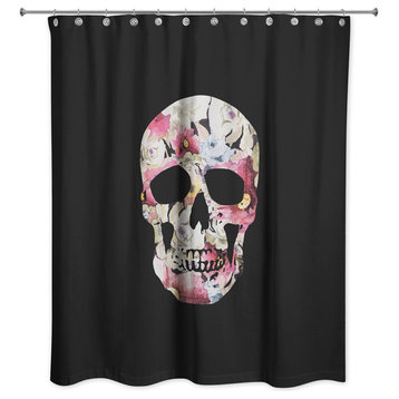 Floral Skull 71"x74" Shower Curtain