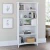 Salinas Tall 5 Shelf Bookcase in Pure White and Shiplap Gray - Engineered Wood