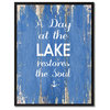 At The Lake Restores The Soul Inspirational, Canvas, Picture Frame, 13"X17"
