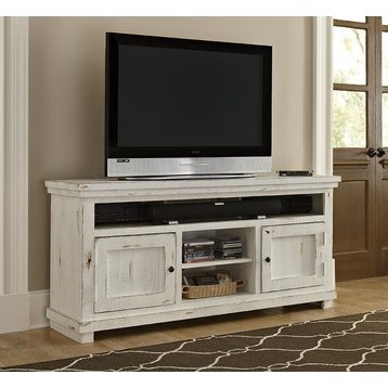 Willow Entertainment 64" Console, Distressed White