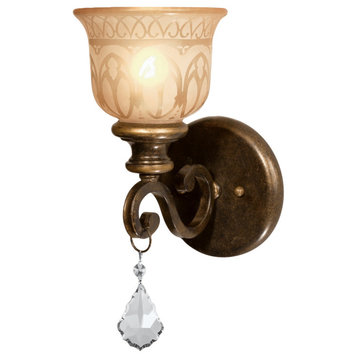 Crystorama Lighting Group 7501-CL-S Norwalk 14" Tall Wall Sconce - Bronze Umber