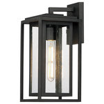 Maxim - Maxim Cabana 1-Light Medium Outdoor Sconce 3033CDBK - Black - A dual framed structure creates dimension on these outdoor lighting fixtures that is both contemporary and transitional. The construction consists of two frames of square tubing and squared components. The inner frame's Clear Seedy glass reduces glare from the light and appears dirt-free for longer periods. This is a comprehensive collection to brighten all areas of your outdoor space, available in various sized sconces as well as hanging and post configurations.