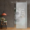 V1000 Glass Sliding Door With Laundry Design, 34"x84", Full-Private