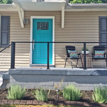 Nashville, TN: Black Aluminum Post & Top Rail with Stainless Cable Infill