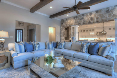 Inspiration for a transitional family room remodel in Houston