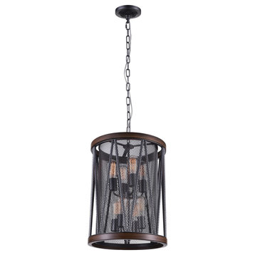 Parsh 8 Light Drum Shade Chandelier with Pewter finish