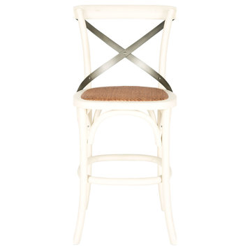 Tiffeny X Back Counterstool set of 2 Distressed Ivory
