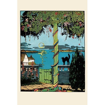 Sugar Plum Tree & The Black Cat- Paper Poster 12" x 18"