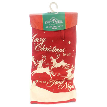 Christmas Reindeer and Santa Tree Skirt Polyester Christmas Ts0151