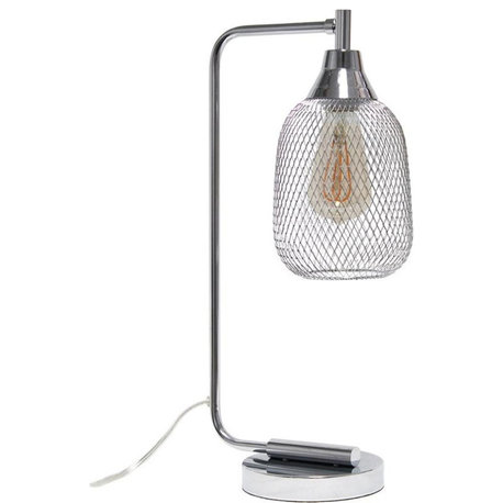 Lalia Home Metal Mesh Desk Lamp in Chrome