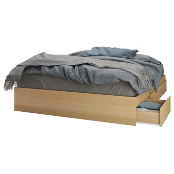Nexera 3-Drawer Bed, Natural Maple, Queen