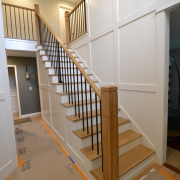 Modern Stair Remodel with Wall Wainscote