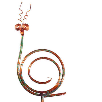 Handcrafted Copper Snail Garden Stake